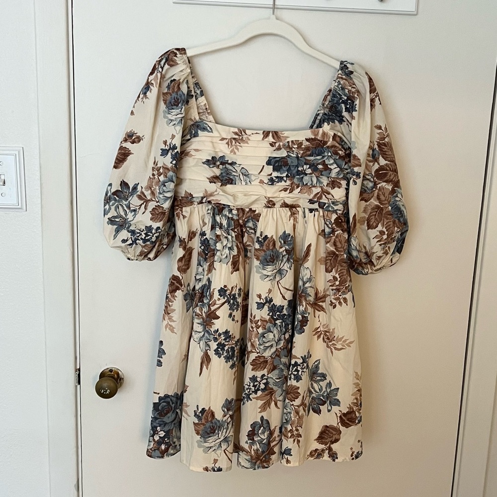 Abercrombie Emerson Poplin Puff Sleeve Mini Dress